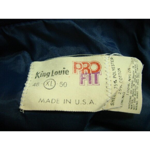 Mens XL King Louie Pro Fit Bomber Jacket PFISTER HYBRIDS Logo Full Zip USA Vtg - Picture 3 of 14